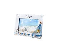 OJHFJMGH Marcos para Fotos, Marcos de Fotos Pared y Mesa 6 Pulgadas, Estilo Playa, Natural, for Dormitorio, Conchas Marinas, Aves veleros(A)