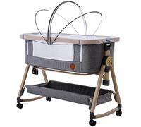 OJHFJMGH Moisés para bebés, Cuna de cabecera Ajustable, Cuna Multifuncional móvil Que empalma Cama Grande con mosquitera, Cuna for bebé recién Nacido(Type B)