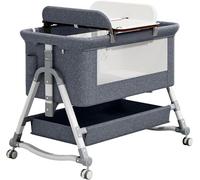 OJHFJMGH Moisés para bebés, Cuna for bebé Junto a la Cama (estación for Cambiar pañales + mosquitera incluida), Cuna Ajustable Junto a la Cama con Almacenamiento, se Convierte en Cuna y cosleeper