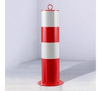 OJHFJMGH Postes de Seguridad, Poste de Barrera estacionamiento Acero(Red White,1pcs)