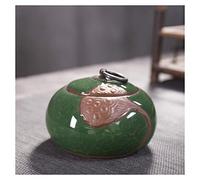 OJHFJMGH Urnas para Mascotas, Mini urna de cremación cerámica Hecha a Mano for Perros pequeños, Gatos y Cenizas humanas. Memorial Caja funeraria(Malachite Green)