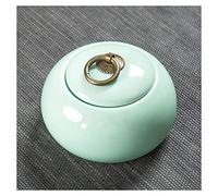 OJHFJMGH Urnas para Mascotas, Mini urna de cremación cerámica Hecha a Mano for Perros pequeños, Gatos y Cenizas humanas. Memorial Caja funeraria(Celadon)