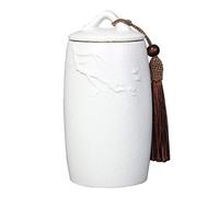 OJHFJMGH Urnas para Mascotas, Urnas pequeñas for Cenizas de Adultos, miniurnas funerarias cremación for Mascotas, urnas cerámica Hechas a Mano for, Perros y Gatos(White,Pine)