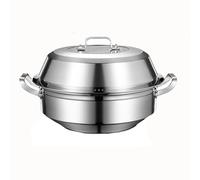 OJHFJMGH Vaporera de Acero Inoxidable, Olla de Vapor for mariscos/Olla for Sopa, Olla for Sauna, vaporera Multifuncional Acero Inoxidable for el hogar(36cm)