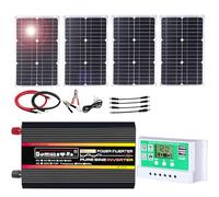 OJIJO Kit de energía Solar de 10000 W, inversor de Onda sinusoidal Pura, Controlador de 50 A, for Uso marítimo, autocaravanas y caravanas(100W)