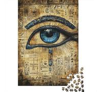 Ojo Azul Egipcio Antiguo Puzzle de 1000 Piezas para Adultos Papel Símbolo Arte Misterioso Relajación Familia Regalo Decoración Hogar 38x26cm/1000pcs