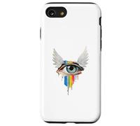 Ojo con alas arco iris globo ocular serafín Weirdcore estética Carcasa para iPhone SE (2020) / 7 / 8