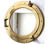 Ojo de buey Espejo macizo Latón para abierto ø 29cm Espejo ojo de buey