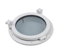 Ojo de buey redondo marino 26CM ventana de barco o yate con vidrio templado de 4 mm marco de acero inoxidable 316 ABS antienvejecimiento anticorrosión blanco y negro fácil