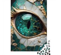 Ojo de Dragón Puzzle de 1000 Piezas Estilo Mosaico Puzzle para Adultos Juego de Puzzle 1000 Piezas Relajante Decoración Familia Regalo 38x26cm/1000pcs