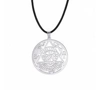 Ojo de Horus Ankh Cruz Collar para Mujeres Hombres Diosa egipcia Isis Allah Ronda Colgante Doble Ala Antiguo Egipto Joyería Protección Amuleto