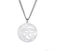 Ojo de Horus Collar para Mujeres Hombres Nudo Celta Luna Ronda Antiguo Egipcio Colgante Ankh Cruz Joyería Africana Amuleto de Protección Regalo Religioso