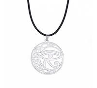 Ojo de Horus Collar para Mujeres Hombres Nudo Celta Luna Ronda Antiguo Egipcio Colgante Ankh Cruz Joyería Africana Amuleto de Protección Regalo Religioso