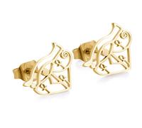 Ojo de Horus Cruz Pendientes Para Mujeres Niñas Acero Inoxidable Hueco Antiguo Egipto Cruz Mística Ojo de Horus Stud Pendientes Protección Espiritual Amuleto Joyería (oro)