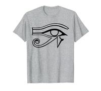 Ojo de Horus Dios Egipcio | Egipto Mitología Antigua Camiseta, Hombre, Gris Jaspeado, 4XL
