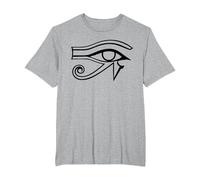 Ojo de Horus Dios Egipcio | Egipto Mitología Antigua Camiseta, Hombre Tallas Grandes, Gris Jaspeado, 4X Alto