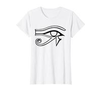 Ojo de Horus Dios Egipcio | Egipto Mitología Antigua Camiseta, Mujer, Blanco, XL