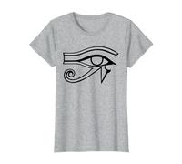 Ojo de Horus Dios Egipcio | Egipto Mitología Antigua Camiseta, Mujer, Gris Jaspeado, XS