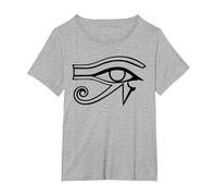 Ojo de Horus Dios Egipcio | Egipto Mitología Antigua Camiseta, Mujer Tallas Grandes, Gris Jaspeado, 4XL Grande