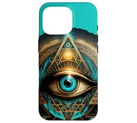 Ojo de la Providencia de Color Verde Azulado y marrón Carcasa para iPhone 16 Pro