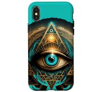 Ojo de la Providencia de Color Verde Azulado y marrón Carcasa para iPhone X/XS