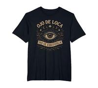 Ojo de Loca No Se Equivoca Diseño Vintage Místico Camiseta, Hombre Tallas Grandes, Negro, 5X Alto