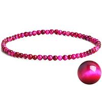 Ojo de tigre, 9,45 pulgadas, 4/6 mm, calidad de grado A, tobillera con cuentas, (Tobillera de ojo de tigre rojo rosa,4MM)