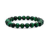 OJO DE TIGRE® - Pulsera OJO DE TIGRE piedras naturales de calidad - Cuentas de bolas 8 mm - Cristales y piedras semipreciosas energéticas para mujer y hombre - Amuleto buena suerte (Ojo Tigre Verde)