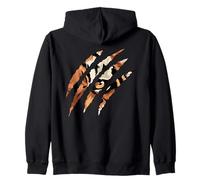 Ojo de Tigre Safari Cara Garras arañazos Fauna Animal Sudadera con Capucha