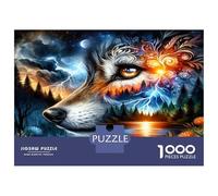 Ojo Lobo Chispa 1000 Piezas Puzzle Intuición Canina mítica Set De Puzzle, Cartón Premium - Antiestrés Y Decoración, Regalo para Mujeres Y Hombres, Entrena El Cerebro 38x26cm/1000pcs