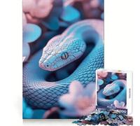 Ojo Místico de la Serpiente Entre Flores Rompecabezas para Adolescentes 1000 Piezas Juguete para Ejercitar la Mente Divertido Arte de Ensamblaje Coleccionable (38x26cm)