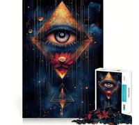 Ojo Que Todo lo ve con Loto,Rompecabezas de 1000 Piezas para Adultos,Ejercicio Mental,Juego,Corte de precisión,Bordes Suaves,Actividad Relajante para Grupos en Interiores (50x75cm)