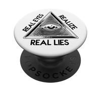 Ojo Que Todo lo ve - 'Los Ojos Reales se Dan Cuenta de la pirámide de mentiras Reales PopSockets PopGrip Adhesivo