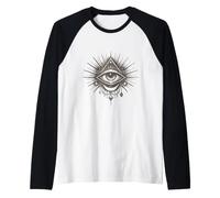 Ojo Que Todo lo ve símbolo misticismo esotérico Vintage Camiseta Manga Raglan