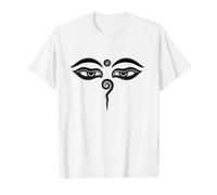 Ojos de Buda Compasión Budismo Meditación Zen Religión Camiseta gráfica económica, Hombre, Blanco, S