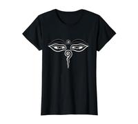 Ojos de Buda Compasión Budismo Meditación Zen Religión Camiseta gráfica económica, Mujer, Negro, M