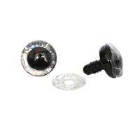 Ojos de juguete seguridad 20 piezas Plástico transparente | Rango de varios tamaños de 9 a 40 mm, respaldo de bloqueo seguro, uso de felpa/muñeca/animal