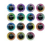 Ojos de seguridad con purpurina 16-35 mm redondos 3D | Gama de varios tamaños, instalación de bloqueo seguro, uso de juguetes de peluche/peluches/muñecas