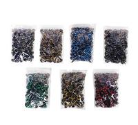 Ojos de seguridad de plástico con arandelas para muñecos y peluches, 700 unidades de suministros para manualidades DIY en 7 colores, ojos de juguete de 16 mm, 18 mm y 20 mm para la (16MM)