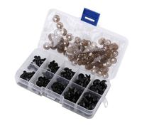 Ojos de seguridad de plástico SustVita con arandelas en tamaños surtidos de 6 mm a 12 mm para proyectos de manualidades, ojos de plástico ideales para la fabricación de juguetes