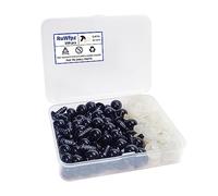 Ojos de Seguridad para Amigurumi Peluches 12mm - RuWfpz Ojos Amigurumi de Plástico con Arandelas, 100 Piezas de Ojos de Muñecas de Juguete Negro para Manualidades