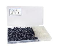 Ojos de Seguridad para Amigurumi Peluches 8mm 100 Piezas - RuWfpz Ojos Amigurumi de Plástico con Arandelas, Ojos de Muñecas de Juguete Negro para Manualidades