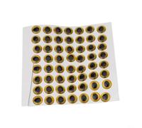 Ojos de señuelo de pesca holográficos 3D con material de goma suave moldeado en gota, adecuado para atar moscas y varios proyectos de manualidades (10 mm, dorado)