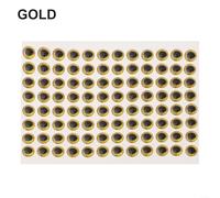 Ojos de señuelo de pesca holográficos 3D para atar moscas, moldeado de goma suave, ojos de pez 3D reflectantes en tamaños de 6 mm, 8 mm, 10 mm, 12 mm, colores dorados y rojos realistas (8 mm dorado)