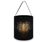 Ojos de tigre en la oscuridad, para Halloween, truco o trato, bolsas de mano, cesta de caramelos, cubo portátil reutilizable