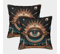 Ojos Funda De Cojín Resumen Art De Almohada Cuadrada para Sofá 50x50cm 2 Paquetes con Cremallera