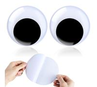 Ojos gigantes de 5.9 pulgadas, 2 piezas de ojos saltones autoadhesivos, grandes ojos pegajosos, ojos grandes de plástico, ojos pegajosos negros y blancos para manualidades, decoración de árbol de