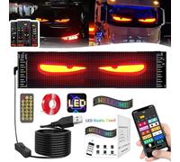 Ojos LED para Camion, Luz de Ojos de Diablo para automóviles, Pantalla LED Flexible Coche Programable Grande, para Coches Bricolaje Dinámica LED Inteligente Colorida Light(1pc,92x374mm)