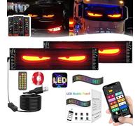 Ojos LED para Camion, Luz de Ojos de Diablo para automóviles, Pantalla LED Flexible Coche Programable Grande, para Coches Bricolaje Dinámica LED Inteligente Colorida Light(2pc,120x595mm)