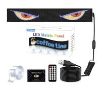 Ojos LED para Camion, Pantalla LED Flexible Coche Programable Grande, Ojos de Diablo para Coche, para Bricolaje, Dinámica, LED Inteligente, Colorida, Pantalla Suave (19.2 * 89.8CM)